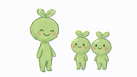 GreenMirai mascot Hulu holding a baby microgreen - dark mode